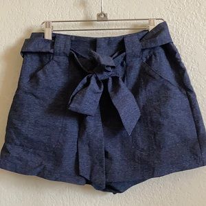Heathered Blue Paperbag Shorts